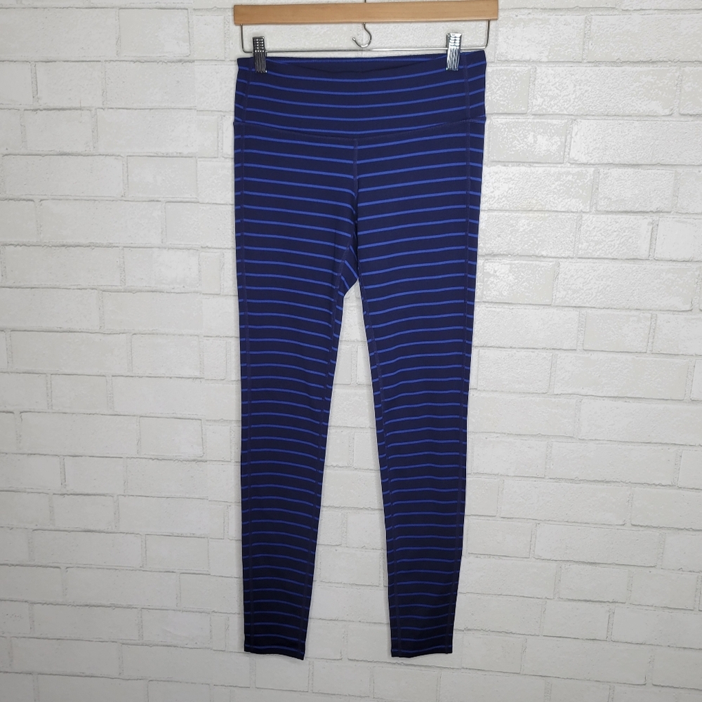 Athleta Blue Striped Active Leggings
